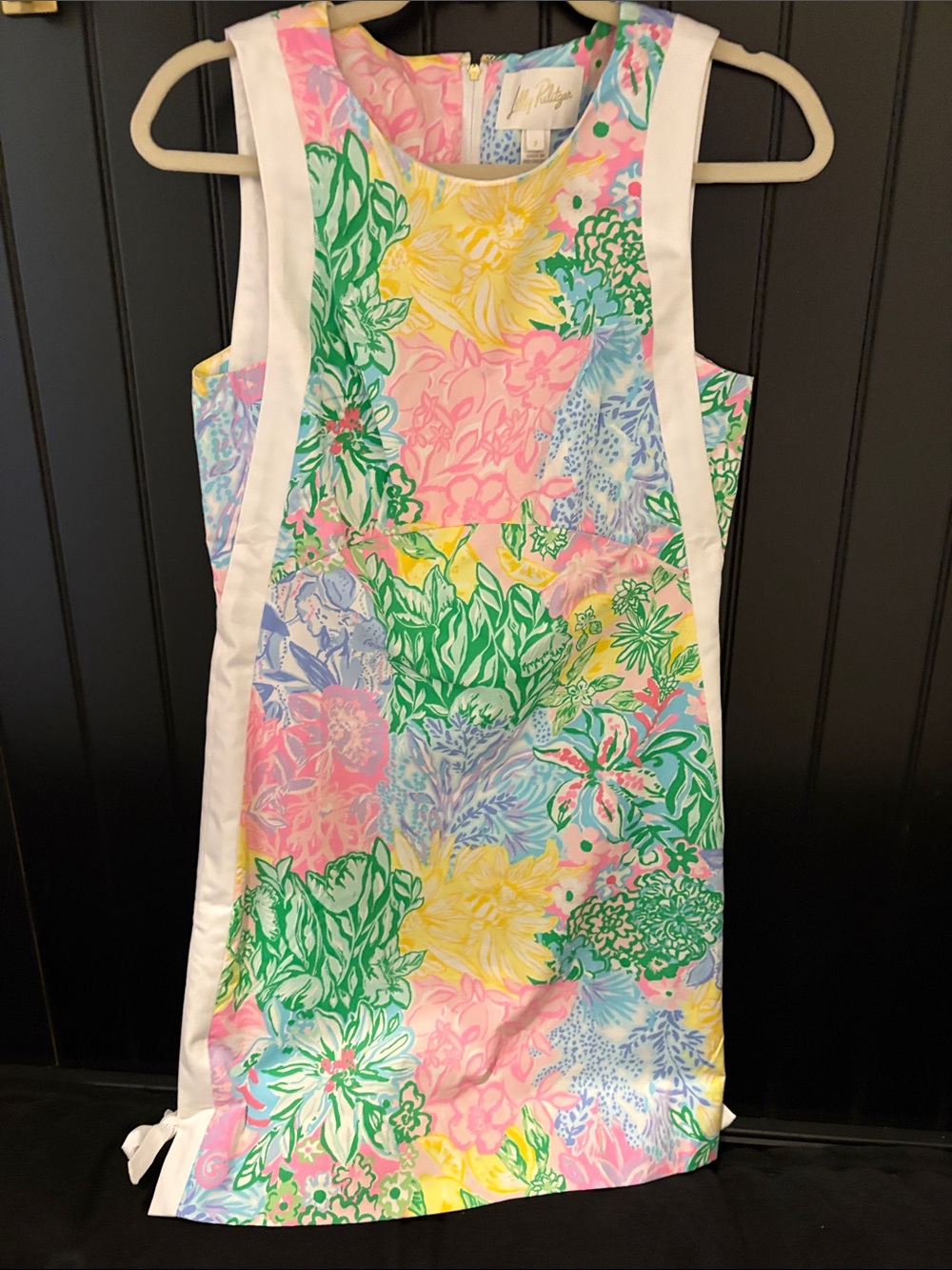 Lilly Pulitzer Multicolor Pastel Floral Shift Dress with White Trim nwot 2